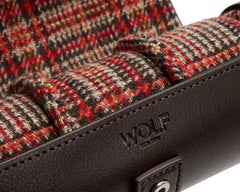 WOLF x WM Brown Watch Roll and Cigar Case in Negroni Tweed