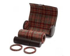 WOLF x WM Brown Watch Roll and Cigar Case in Negroni Tweed