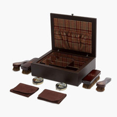 WOLF WM Brown Shoe Shine Case with Negroni Tweed