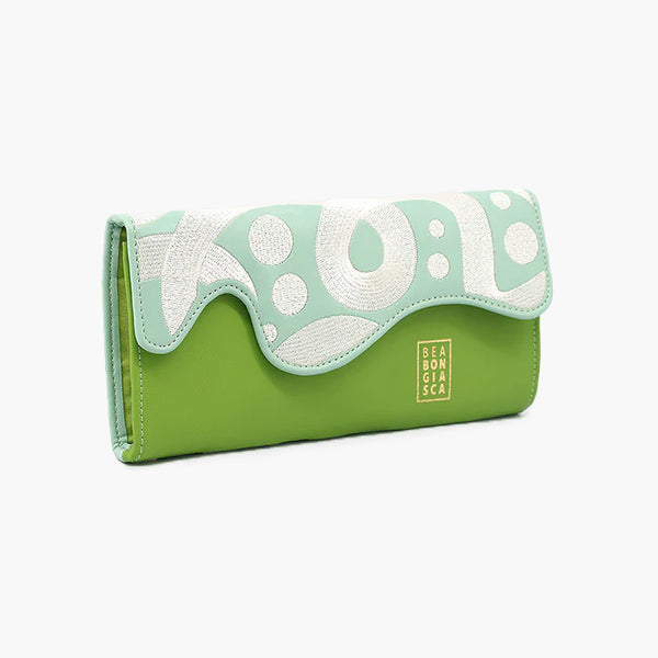 WOLF Bea Bongiasca Jewelry Roll in Green and White