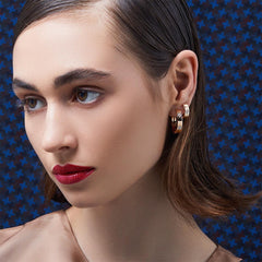 Roberto Coin Love in Verona Diamond Flower Hoops in Yellow Gold