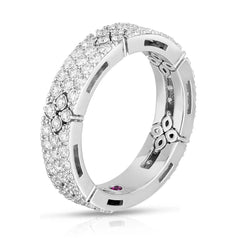 Roberto Coin Love In Verona Narrow Flower Pave Diamond Band Ring