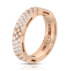 Roberto Coin Love In Verona Narrow Flower Pave Diamond Band Ring