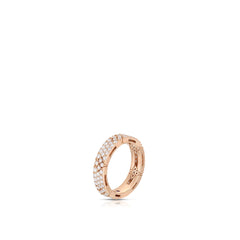 Roberto Coin Love In Verona Narrow Flower Pave Diamond Band Ring