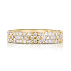 Roberto Coin Love In Verona Narrow Flower Pave Diamond Band Ring
