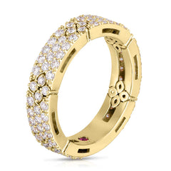 Roberto Coin Love In Verona Narrow Flower Pave Diamond Band Ring