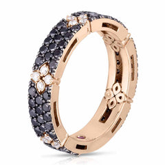 Roberto Coin Love in Verona Black Diamond Flower Band Ring