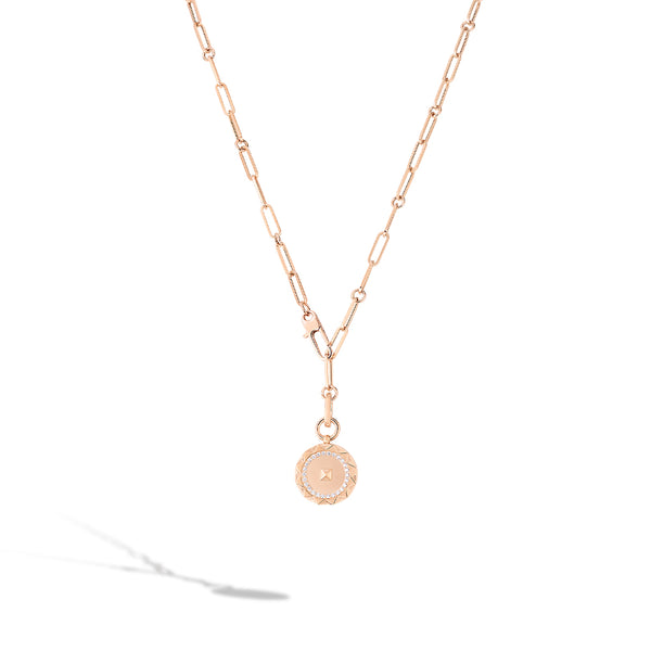 Roberto Coin Obelisco Diamond Medallion in 18K Rose Gold
