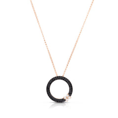Roberto Coin Love in Verona Black Diamond Circle Necklace