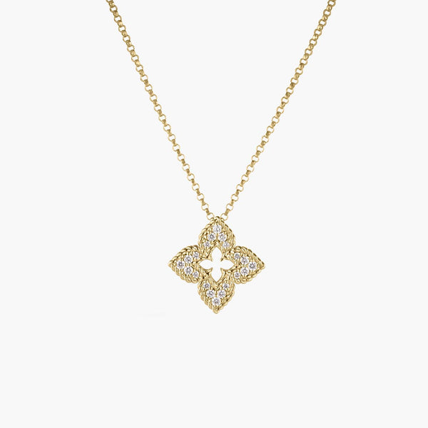 Roberto Coin Venetian Princess Small Diamond Flower Necklace