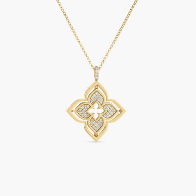 Roberto Coin Venetian Princess Mother-of-Pearl Flower Necklace in 18K Yellow Gold - Roberto Coin product