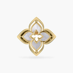 Roberto Coin Venetian Princess Mother of Pearl and Diamond Flower Ring in 18K Yellow Gold