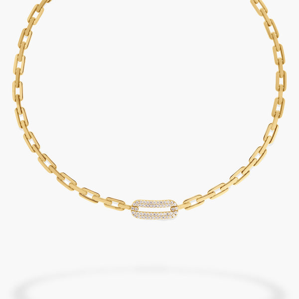 Roberto Coin Navarra Diamond Chain Link Necklace in 18K