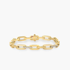 Roberto Coin Navarra Diamond Chain Bracelet in 18K Yellow Gold