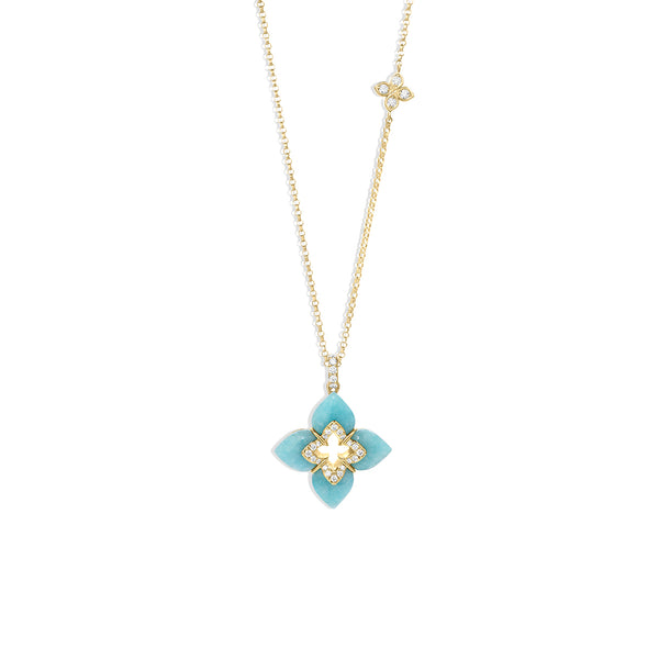 【CTHY 】VENETIAN OBJECT NECKLACE Roberto Coin Venetian Princess Amazonite Flower Necklace