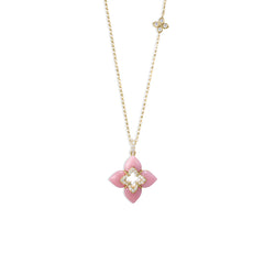 Roberto Coin Venetian Princess Pink Opal Flower Necklace