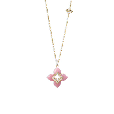 Roberto Coin Venetian Princess Pink Opal Flower Necklace - Roberto Coin product