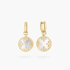 Roberto Coin Venetian Princess Carnevale Diamond and Mother-of-Pearl Medallion Dangle Earrings