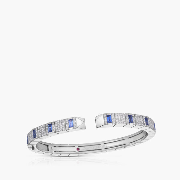Roberto Coin Obelisco Diamond and Sapphire Cuff Bracelet