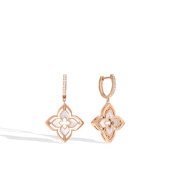 Roberto Coin Venetian Princess Pirouette Small Pave Flower Drop Earrings
