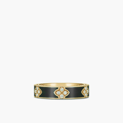 Roberto Coin Love In Verona Diamond and Black Enamel Ring in 18K Yellow Gold - Roberto Coin product