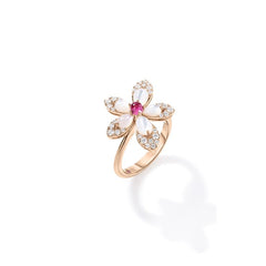 Roberto Coin Tiare Mother-of-Pearl and Rubellite Flower Ring