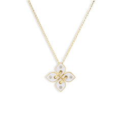 Roberto Coin Venetian Princess Filo White Enamel Flower Necklace