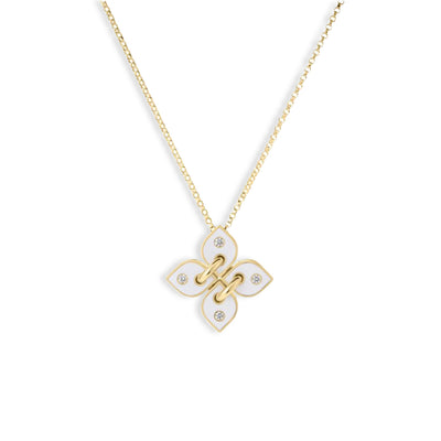 Roberto Coin Venetian Princess Filo White Enamel Flower Necklace - Roberto Coin product