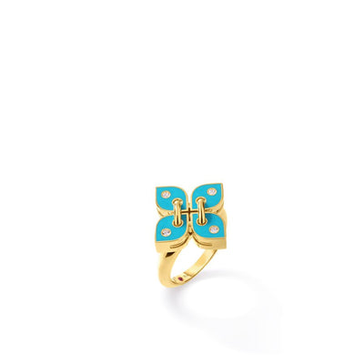 Roberto Coin Venetian Princess Filo Turquoise Enamel Flower Ring - Roberto Coin product