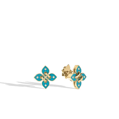Roberto Coin Venetian Princess Filo Turquoise Enamel Flower Earrings - Roberto Coin product