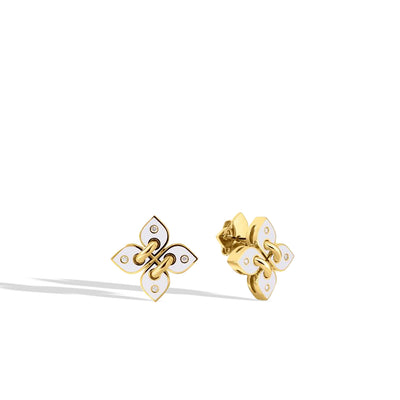 Roberto Coin Venetian Princess Filo White Enamel Flower Earrings - Roberto Coin product