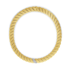 Roberto Coin San Marco Textured Two-Tone Diamond Necklace