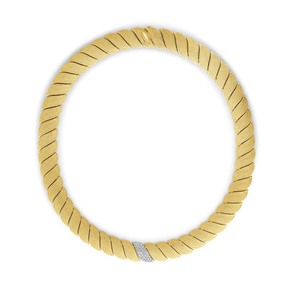 Roberto Coin San Marco Textured Two-Tone Diamond Necklace