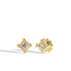 Roberto Coin Domino Bezel Diamond Stud Earrings