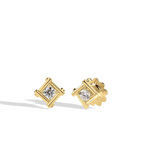 Roberto Coin Domino Bezel Diamond Stud Earrings