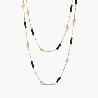 Roberto Coin Diamonds by the Inch Black Enamel 36" Necklace - Roberto Coin product