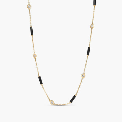 Roberto Coin Diamonds by the Inch Black Enamel 18" Necklace - Roberto Coin product
