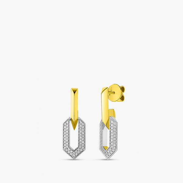 Roberto Coin Two-Tone Diamond Pavé Drop Earrings