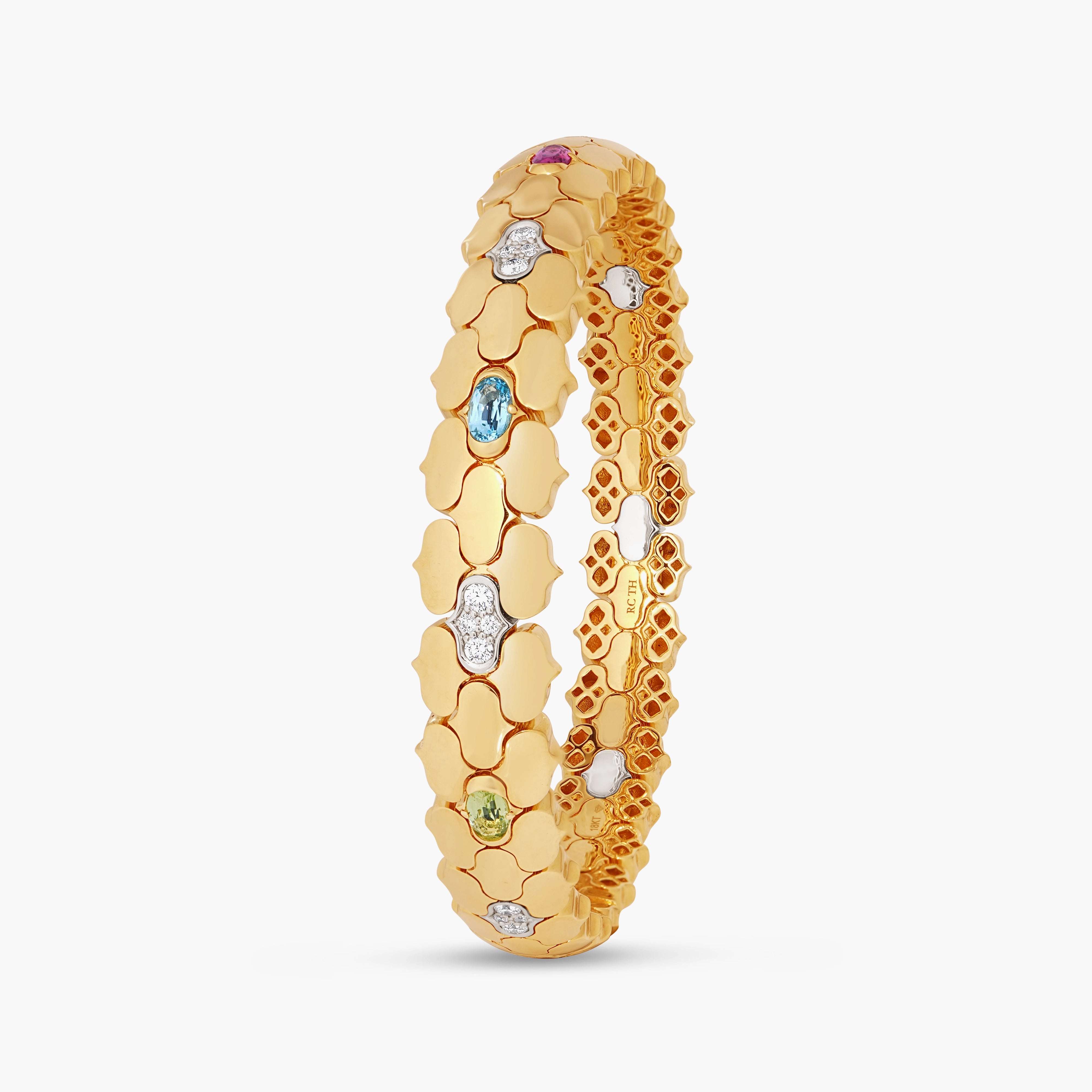 Roberto Coin Cobra Multi-Stone Bangle Bracelet