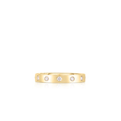 Roberto Coin Diamond Pois Moi Yellow Gold Single Round Ring