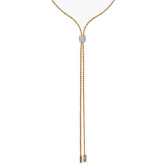 Fope Aria Yellow Gold Diamond Pave Long Slider Necklace - 27.5in