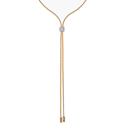 Fope Aria Yellow Gold Diamond Pave Long Slider Necklace - 27.5in - Fope product