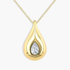 Pear-Shaped Diamond Drop Pendant Necklace