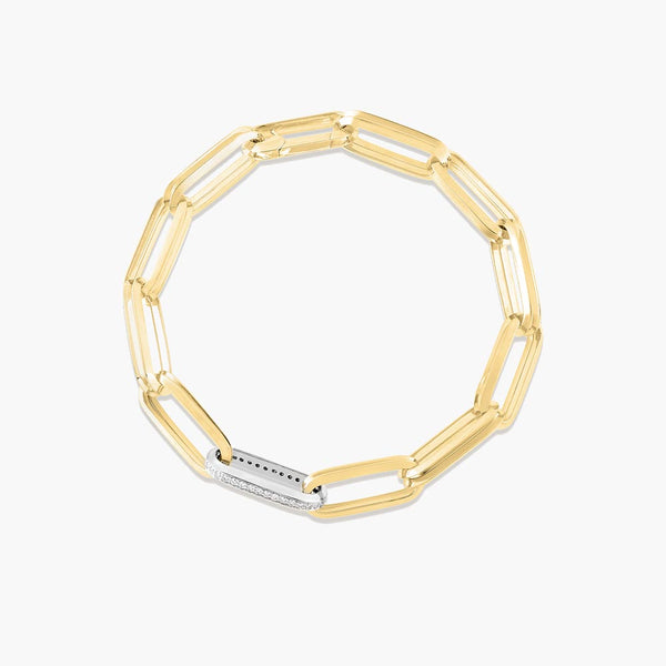 Roberto Coin Diamond Station Concave Link Bracelet