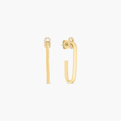 Roberto Coin Navarra Diamond Single Link Drop Earrings