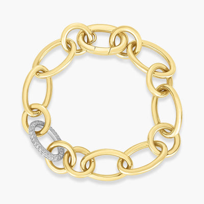 Roberto Coin Diamond Alternating Link Chain Bracelet in 18K Yellow Gold - Roberto Coin product