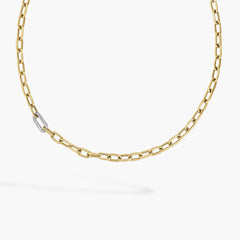 Roberto Coin Designer Gold Two-Tone Diamond Link Chain