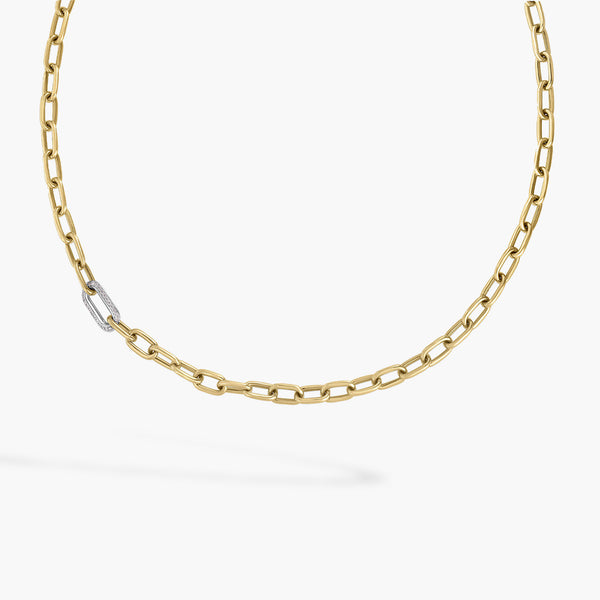 Roberto Coin Designer Gold Two-Tone Diamond Link Chain