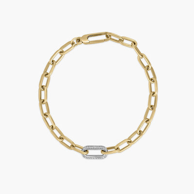 Roberto Coin Designer Gold Two-Tone Diamond Paperclip Bracelet - Roberto Coin product