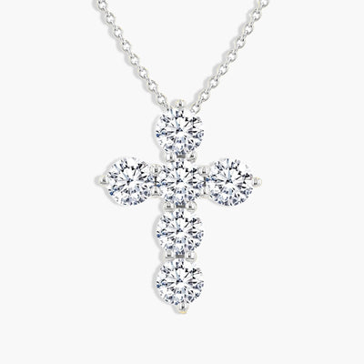 1.50 Carat Round Diamond Cross Pendant Necklace - Private Label product